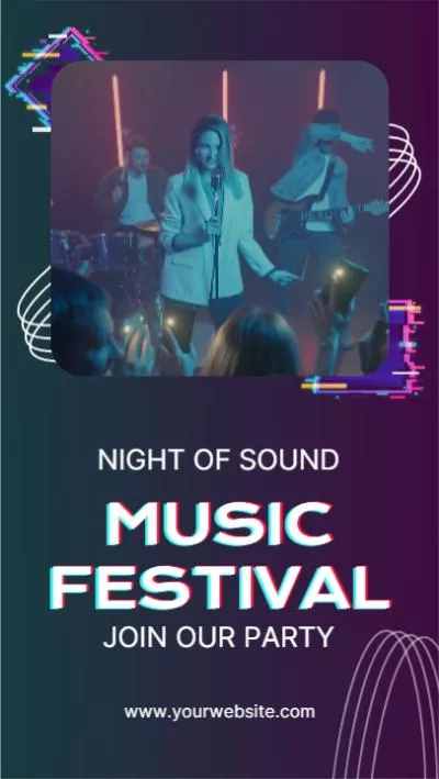 Promoção De Evento De Festival De Música Neon