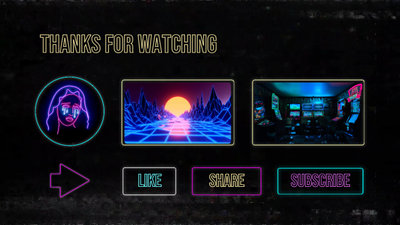 Neon Youtube Channel Game Outro
