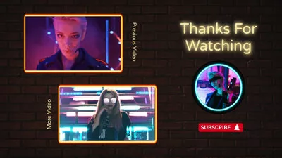 Neon Youtube Outro End Screen