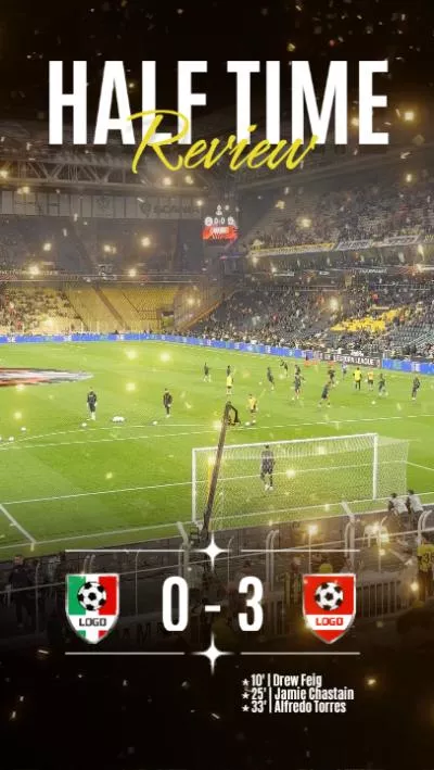Night Stadium Half Time Soccer Match Recap Instagram Story