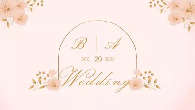 粉紅色的花朵簡單的婚禮幻燈片
