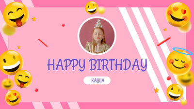 Pink Happy Birthday Wishes for Kids