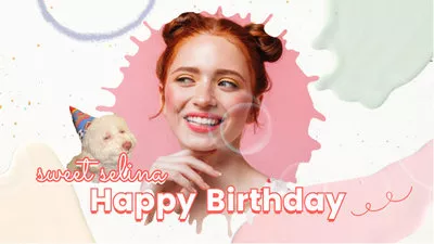 Pink Milk Cute Birthday Message