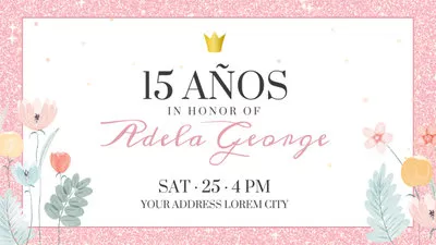 Pink Quinceanera 15 Birthday Party Invitation