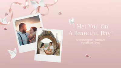 粉紅絲帶求婚婚禮幻燈片