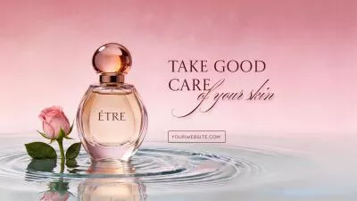 Pink Water Drop Beauty Product Ad Promo