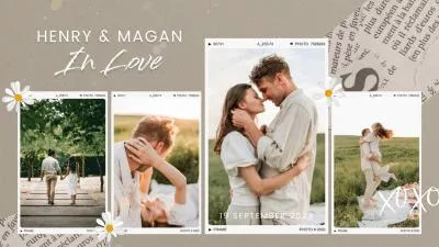 Polaroid Film Book Wedding Anniversary Collage Slideshow Love Story Bride Groom Intro