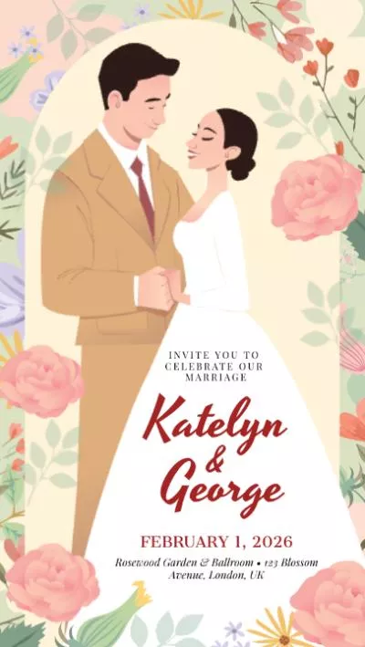 Polaroid Hand Drawn Save The Date Wedding Invitation Message Video