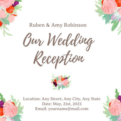 Post Wedding Reception Invitation