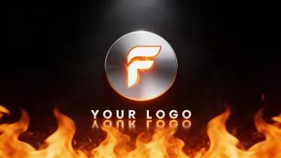 Powerful Fire Metal Ai Logo Animation Reveal Intro