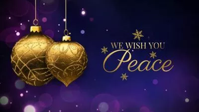 Purple Gold Merry Christmas New Year Holiday Greeting Card Business Slideshow