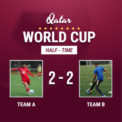 Qatar World Cup Football Soccer Match Half Time