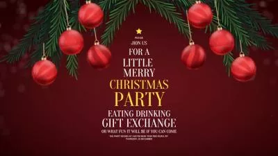 Red Creative Christmas And New Year Party Invitation