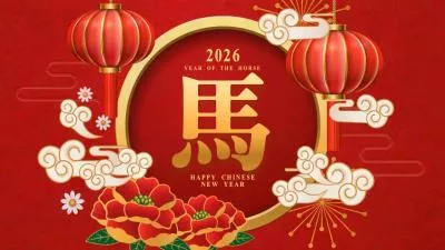 Red Happy Chinese New Year Holiday Celebrate 2026 Horse Blessing Wishes Message Intro