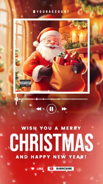  Red Happy Merry Christmas New Year Music Playlist Instagram Story