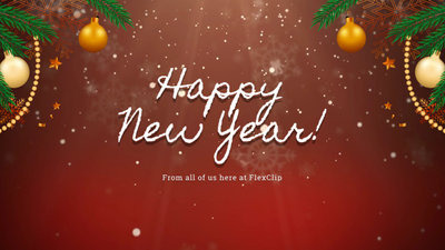 Vermelho Feliz Ano Novo Saudações Desejo Vídeo