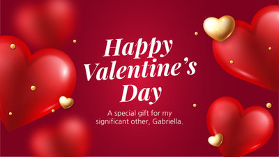 Rojo Encantador Dia De San Valentin Diapositivas