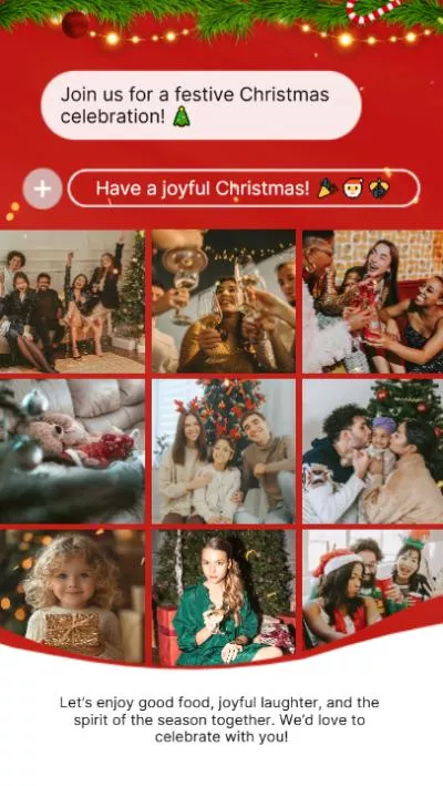 Red Merry Christmas Party Invitation Video