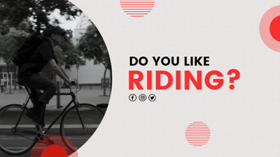红色简单运动自行车 Facebook 广告