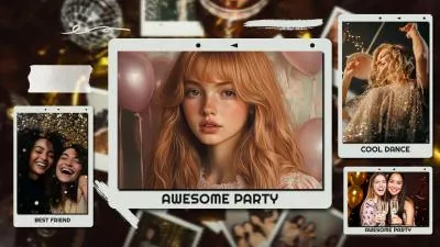 Retro Polaroid Fun Memories Photo Collage Birthday Wedding Travel Slideshow