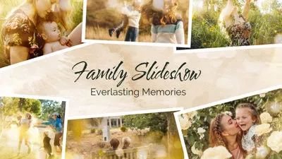 Retro Watercolor Bokeh Family Memorise Photo Collage Slideshow