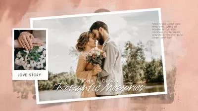 Romantic Memories Love Wedding Happy Anniversary Flower Brush Photo Slideshow