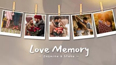 Romantic Polaroid Wedding Anniversary Love Story Travel Memories Photo Collage Slideshow