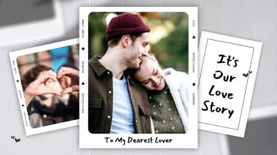 Romantic Wedding Propose Polaroid Love Story Memories Family Retro Photo Collage Slideshow