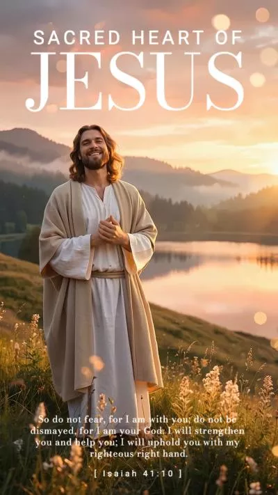 Sacred Heart Jesus Spiritual Peace Christian Devotional Motivation Instagram Story