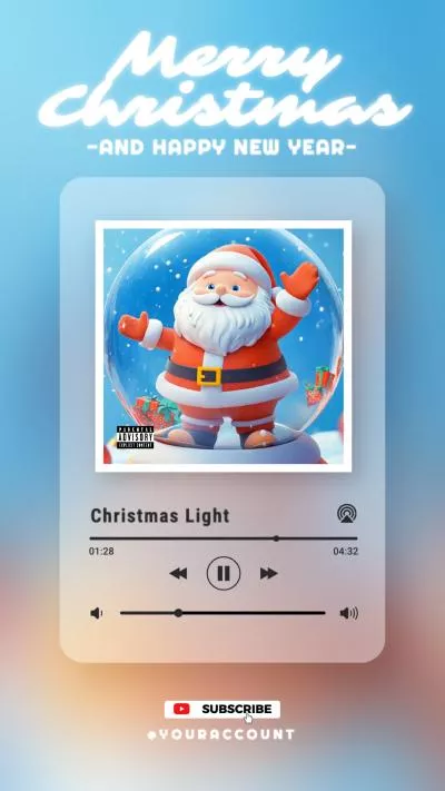 Santa Merry Christmas New Year Music Player Instagram Story