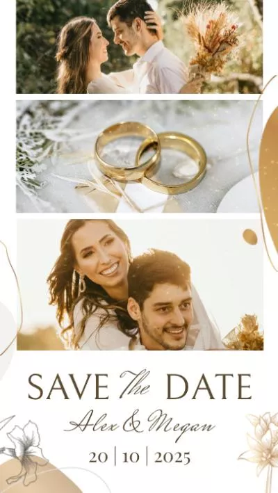 Save the Date Minimal Wedding Invite Slideshow Video