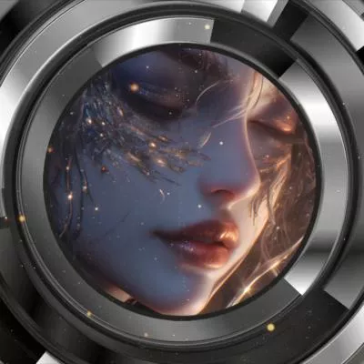  Sci Fi Technology Metallic Round Geometric Design Portrait Picture