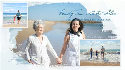 簡單的家庭照片拼貼記憶幻燈片