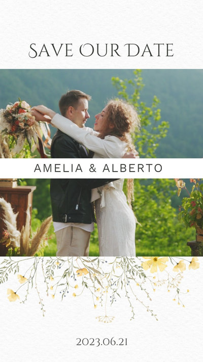 Simples Flor Convite De Casamento Instagram Reels