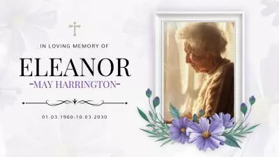 Simple Flowers Warm Memories Memorial Funeral Obituary Female Photo Collage Slideshow