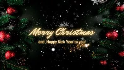 Simple Merry Christmas and Happy New Year Season Greeting Wishes