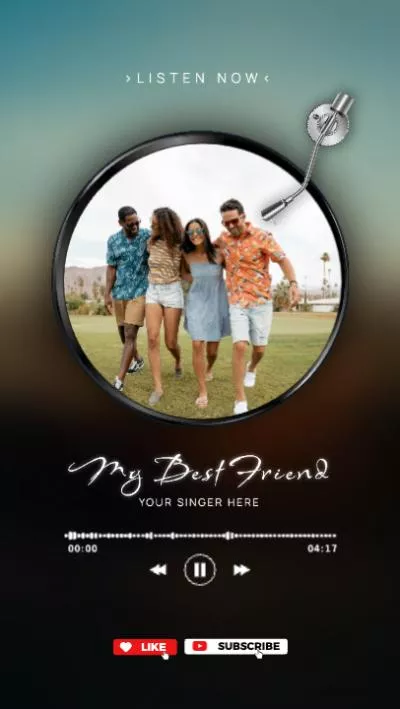 Simple Minimalist Music Player Playlist Vibe Photo Social Media