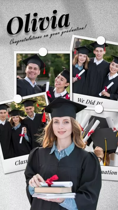  Simple Scrapbook Happy Graduation Polaroid Collage Instagram Story