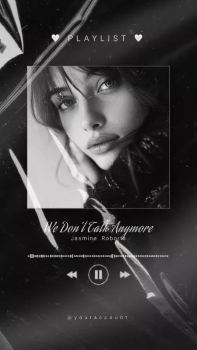 Simple Texture Dark Relaxing Music Playlist Player Social Media Story