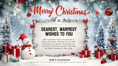 雪だるま、冬、メリークリスマス、ホリデー、グリーティング、ギフトカード、ビジネス、イントロ