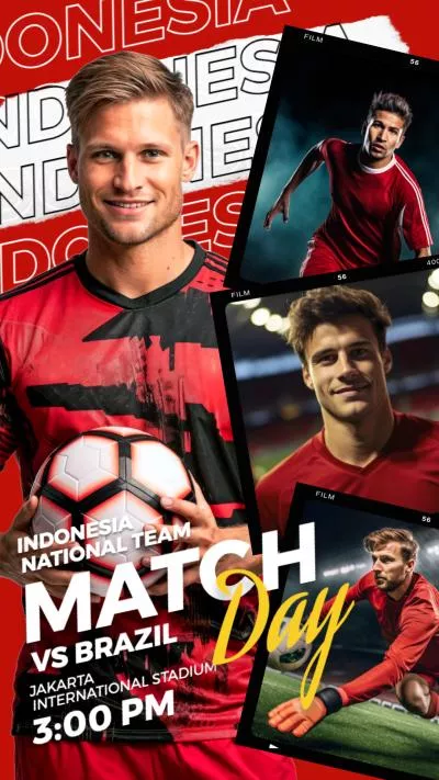 Sport Soccer Football National Team Match Day Photo Collage