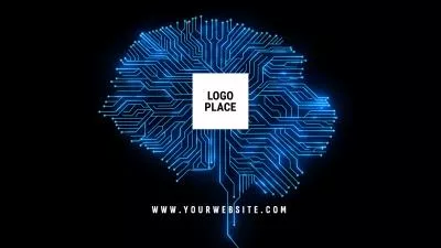 Technology Blue Data Ai Brain Business Logo Intro