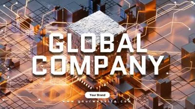  Technology Circuit Board Global Company Business Logo Intro