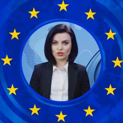  Television Broadcasting News Anchor Portrait Picture European Union