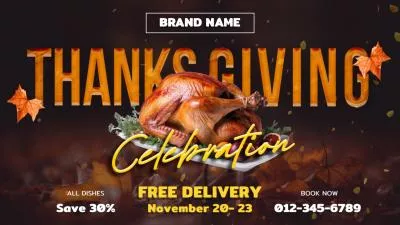 Thanksgiving Autumn Food Restaurant Promo