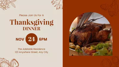 Thanksgiving Day Dinner Autumn Celebration Invitation