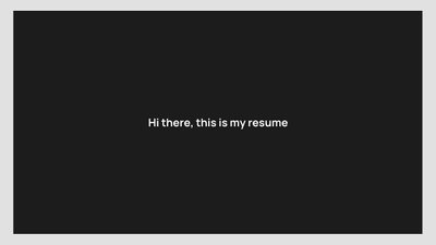 Video Resume Simple Black and White