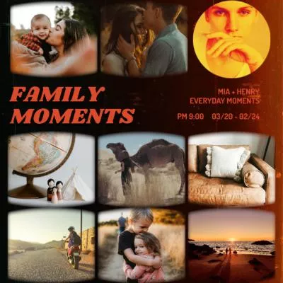 Vintage Film Family Travel Photo Collage