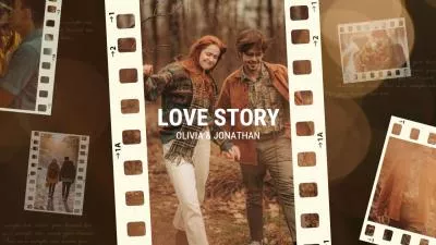  Vintage Film Style Photo Collage Slideshow Of A Love Story