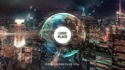  Virtual Reality City Planet Technology Business Logo Intro Outro